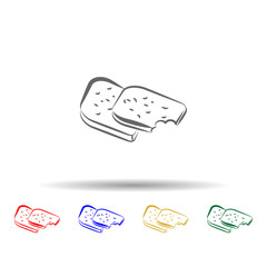 Whole grain, bread hand drawn multi color icon. Simple thin line, outline vector of blood donation icons for ui and ux, website or mobile application
