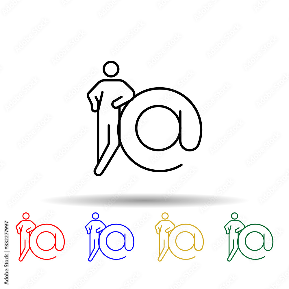 Poster contact, e-form multi color icon. simple thin line, outline vector of conceptual figures icons for u