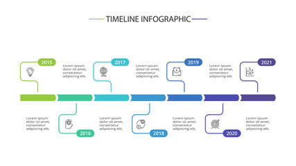 Business data visualization. Process chart. Elements of graph, diagram with 7 steps, options, parts or processes.