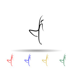 Dancer multi color icon. Simple thin line, outline vector of dance icons for ui and ux, website or mobile application