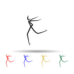Dancer multi color icon. Simple thin line, outline vector of dance icons for ui and ux, website or mobile application
