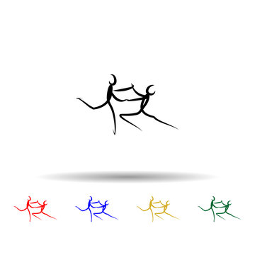 Dancer multi color icon. Simple thin line, outline vector of dance icons for ui and ux, website or mobile application