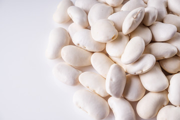 fresh organic natural beans on a white background