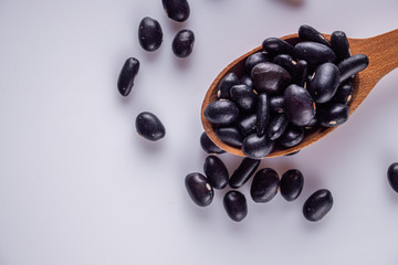 fresh organic natural beans on a white background