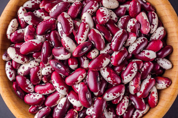 fresh organic natural beans on black background