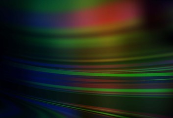 Dark Green, Red vector blurred shine abstract template.