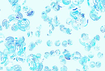 Light BLUE vector texture with abstract forms.