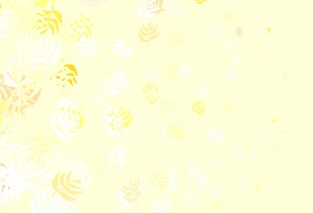 Light Orange vector doodle layout with leaves.