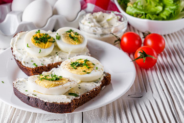 delicious and nutritious cheese and boiled egg sandwich
