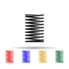 Metal spring multi color icon. Simple glyph, flat vector of metal spring icons for ui and ux, website or mobile application