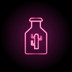 Cactus neon icon. Simple thin line, outline vector of dia de muertos icons for ui and ux, website or mobile application