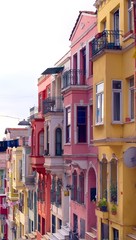 Colorful facades at the Sultanahmet district in Istambul, Turkey.