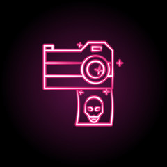 Photo, dia de muertos neon icon. Simple thin line, outline vector of dia de muertos icons for ui and ux, website or mobile application