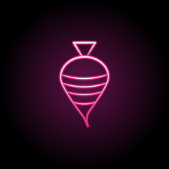 Spinning top neon icon. Simple thin line, outline vector of dia de muertos icons for ui and ux, website or mobile application