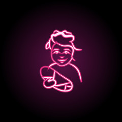 Mather and new baby neon icon. Simple thin line, outline vector of maternity icons for ui and ux, website or mobile application