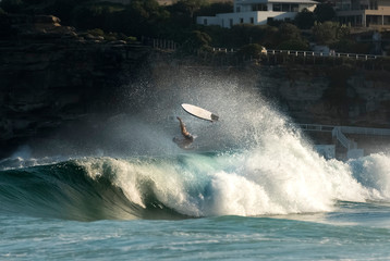 Surfer wiping out, Sydney Australia