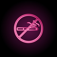 No smoking neon icon. Simple thin line, outline vector of maternity icons for ui and ux, website or mobile application