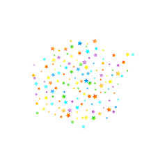 Rainbow Festive Confetti. Carnival Star Falling.