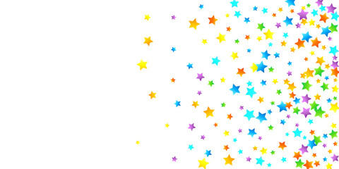 Rainbow Festive Confetti. Carnival Star Falling.