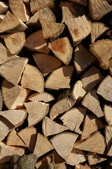 Firewood background. Old wooden texture.