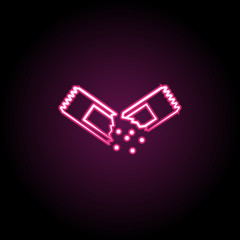 Sugar for tea neon icon. Simple thin line, outline vector of tea icons for ui and ux, website or mobile application