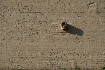 Tan Brick Wall With Vent