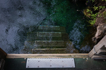 Stairs Into Clear Florida Spring Water