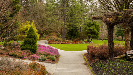 garden in the park just before spring