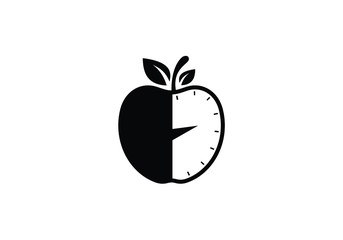 Apple sign symbol in flat style on white background, Diet logo concept