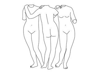 the three graces marble statue illustration