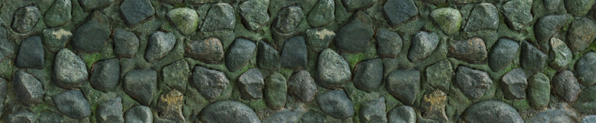stone pattern panorama wall uneven hard weathered cement base moldy