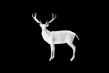 Simple White Deer design with Black Background