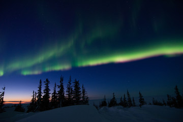 northern lights aurora borealis in churchill manitoba canada