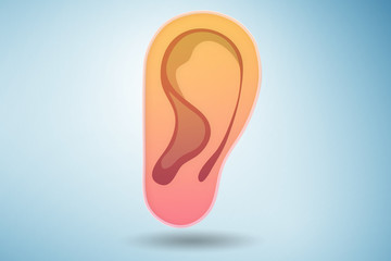 The human ear in medical concept - 3d rendering