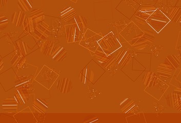 Light Orange vector texture with poly style with circles, cubes.