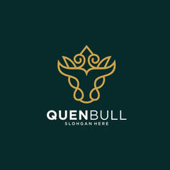 head bull line art style vector premium download