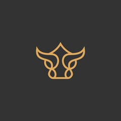 head bull line art style vector premium download