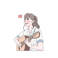 Girl playing guitar 