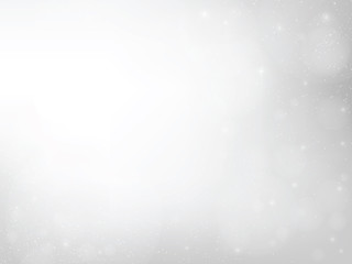 Abstract grey bokeh and glowing spakling lighting effects of flash and glare shining particles in random color theme background. Blurred vector EPS10 illustration.