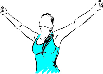 woman freedom expression vector illustration