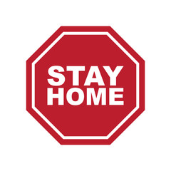 Vector Stay Home Sign Illustration