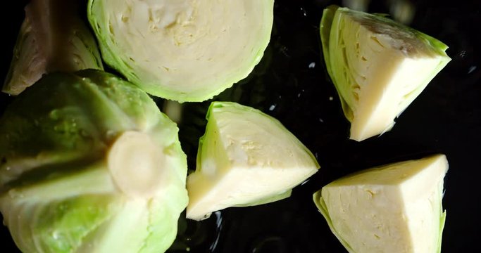 Cabbage with drops of water.