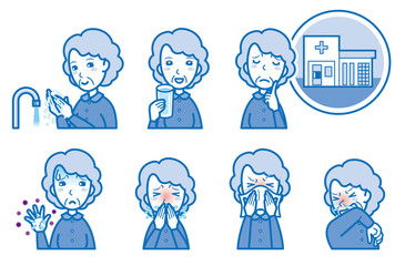 体調不良の男性のイラスト 病気の予防 Allergy Wall Mural Aller Keko Ka