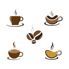 Obraz premium Coffee cup logo template vector icon