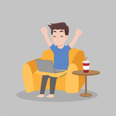 Working from home, Stay home stay safe. Social Distancing, People keeping distance for decrease infection risk and disease for prevent virus Covid-19.Corona virus. Health care concept.