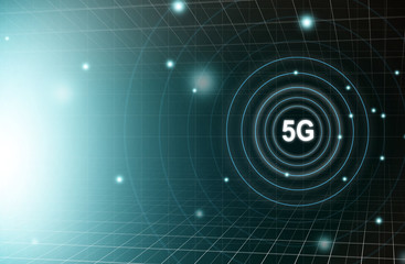 5g network and internet system background. Digital wireless connection system. 