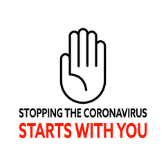 Obraz premium Stopping the Coronavirus starts with you. Flat style illustration. 