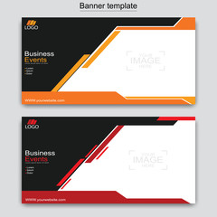 Naklejka premium Abstract business banner template design.