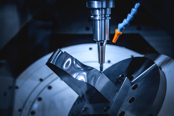 Metal milling machine working a steel cutting metal modern processing technology in industrial...