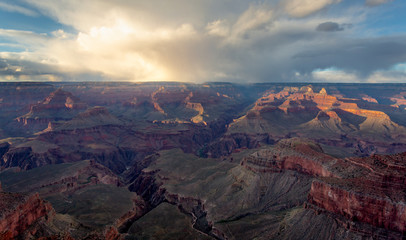 A dramatic sunrise over the Grand Canyon, USA.
